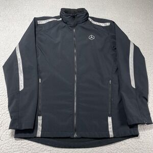 Aramark Jacket Mens Small Black Softshell Mercedes-Benz Service Reflective Zip‎